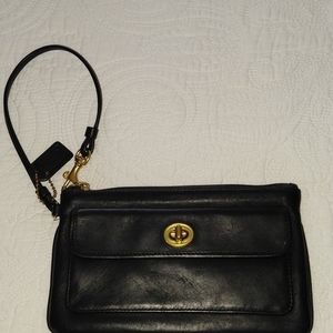 Vintage Black Coach Wristlet GUC